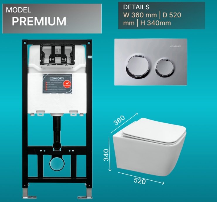 Comforty унитаз с инсталляцией Premium, санфарфор