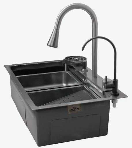 Кухонная мойка Calypso CS7546-6 врезная 46х75х22 см, нержавеющая сталь, тон черный купить,NaN