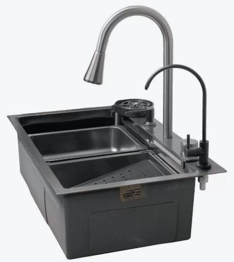 Кухонная мойка Calypso CS7546-6 врезная 46х75х22 см, нержавеющая сталь, тон черный купить,NaN