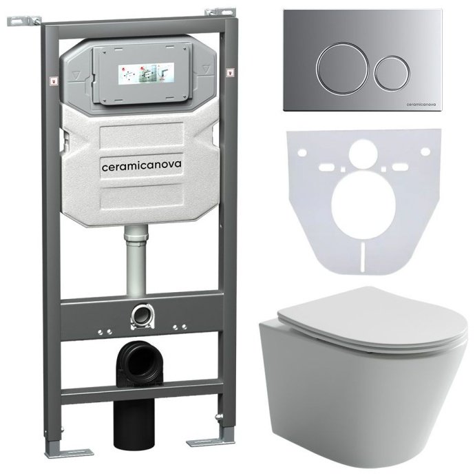 Унитаз Ceramicanova Balearica с инсталляцией белый