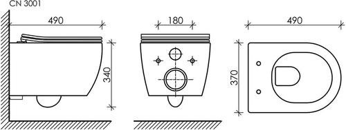 Унитаз Ceramicanova CN3001_1001B_1000 с инсталляцией белый купить,556901