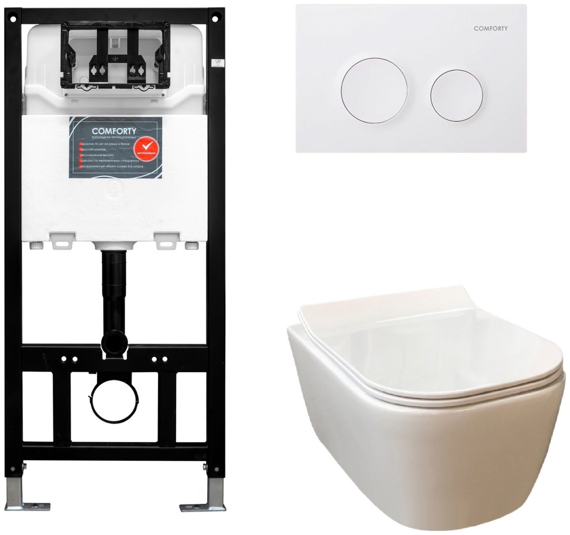 Унитаз Comforty 102 с инсталляцией белый купить,239894