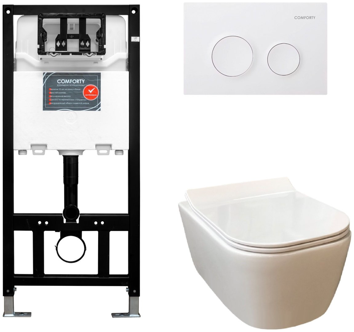 Унитаз Comforty 102 с инсталляцией белый купить,239894