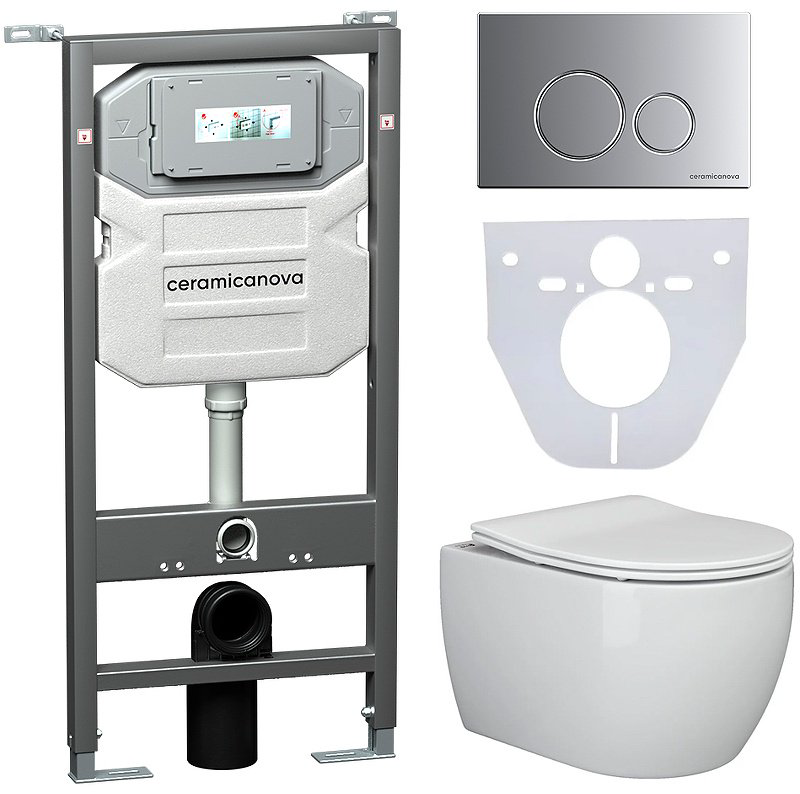 Унитаз Ceramicanova CN3001_1001M_1000 с инсталляцией белый купить,556901