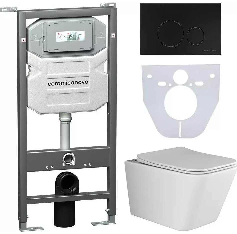 Унитаз Ceramicanova CN3007_1001B_1000 с инсталляцией белый