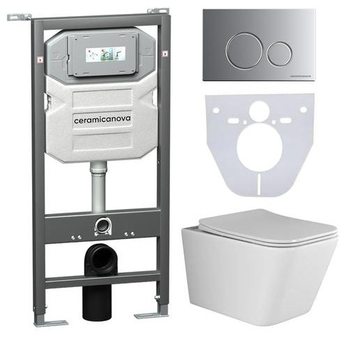 Унитаз Ceramicanova CN3007_1001M_1000 с инсталляцией белый купить,569400