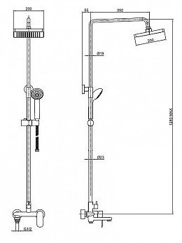 BRAVAT душевой набор (гарнитур) Opal F6125183CP-A1-RUS купить,0