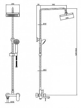 BRAVAT душевой набор (гарнитур) Opal F6125183CP-A1-RUS купить,NaN