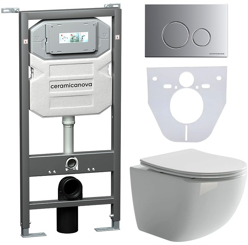 Ceramicanova унитаз с инсталляцией CN3009_1001M_1000, санфарфор