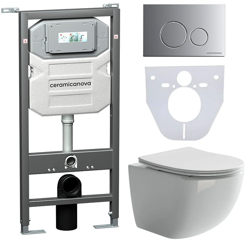Унитаз Ceramicanova CN3009_1001M_1000 с инсталляцией белый купить,544464