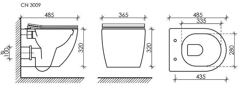 Унитаз Ceramicanova CN3009_1001M_1000 с инсталляцией белый купить,544464