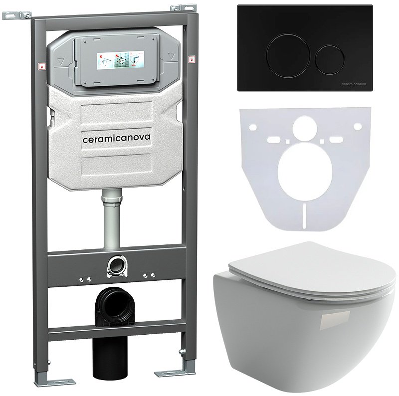 Унитаз Ceramicanova CN4002_1001B_1000 с инсталляцией белый купить,NaN