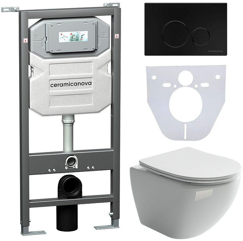 Унитаз Ceramicanova CN4002_1001B_1000 с инсталляцией белый купить,NaN
