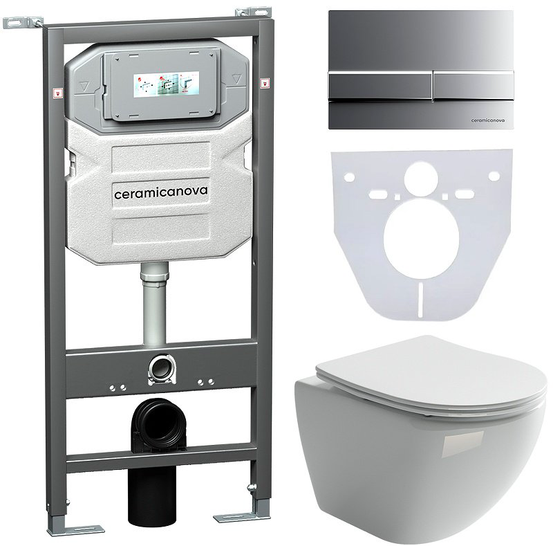 Унитаз Ceramicanova CN4002_1002M_1000 с инсталляцией белый купить,NaN