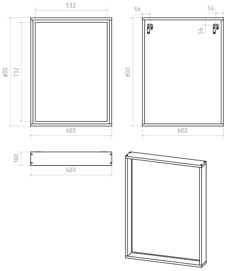 Зеркало настенное Brevita 60x80 см купить,NaN