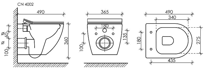 Унитаз Ceramicanova CN4002_1002M_1000 с инсталляцией белый купить,NaN