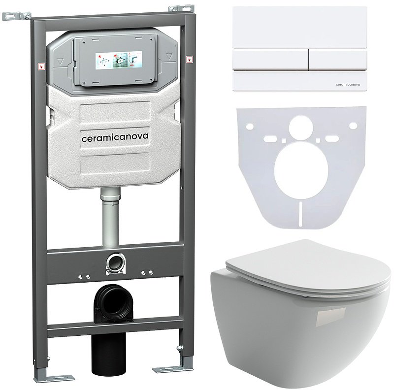 Ceramicanova унитаз с инсталляцией CN4002_1002W_1000, санфарфор