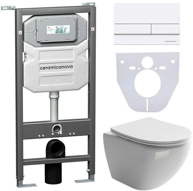 Унитаз Ceramicanova CN4002_1002W_1000 с инсталляцией белый купить,NaN