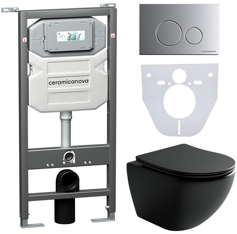 Ceramicanova унитаз с инсталляцией CN4002MB_1001M_1000, санфарфор