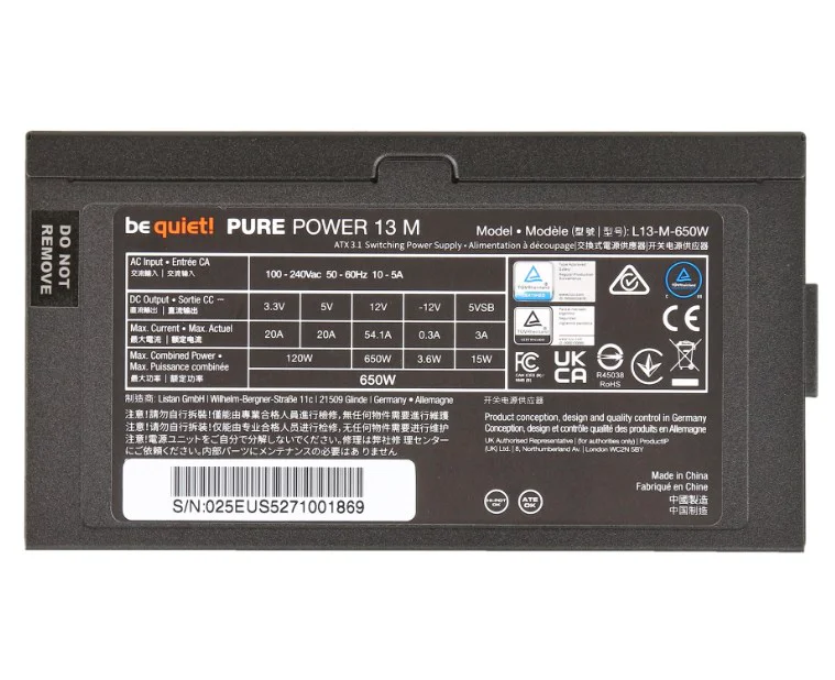 Блок питания Be quiet! Pure Power 13M BP025EU 650W купить,84380
