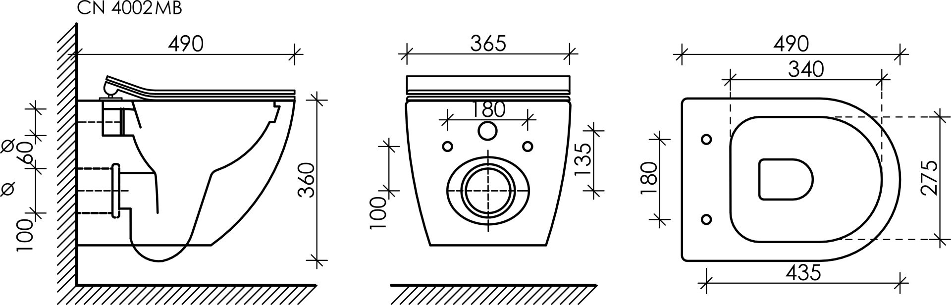 Унитаз Ceramicanova CN4002MB_1002M_1000 с инсталляцией черный купить,NaN