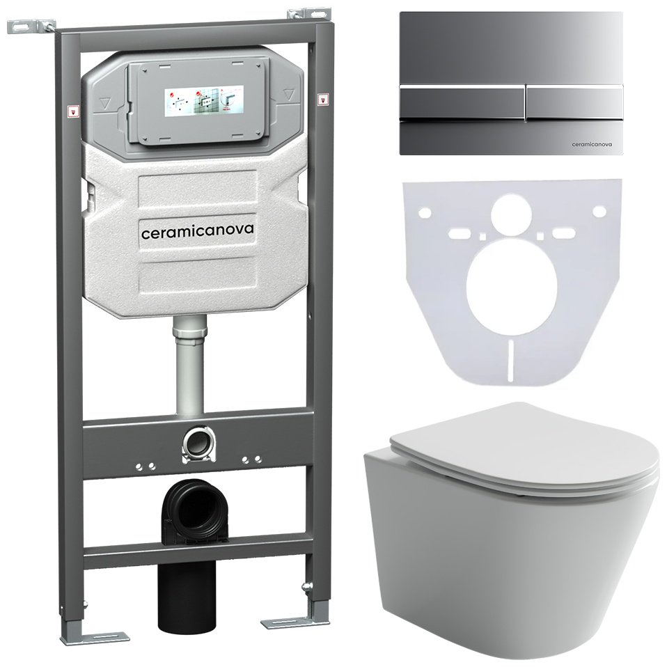 Унитаз Ceramicanova CN6000_1002M_1000 с инсталляцией белый купить,NaN