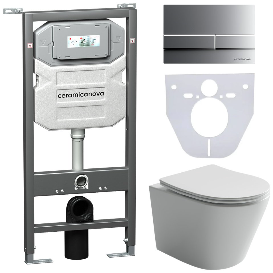 Унитаз Ceramicanova CN6000_1002M_1000 с инсталляцией белый купить,NaN