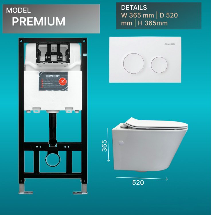 Comforty унитаз с инсталляцией Premium, санфарфор купить,NaN