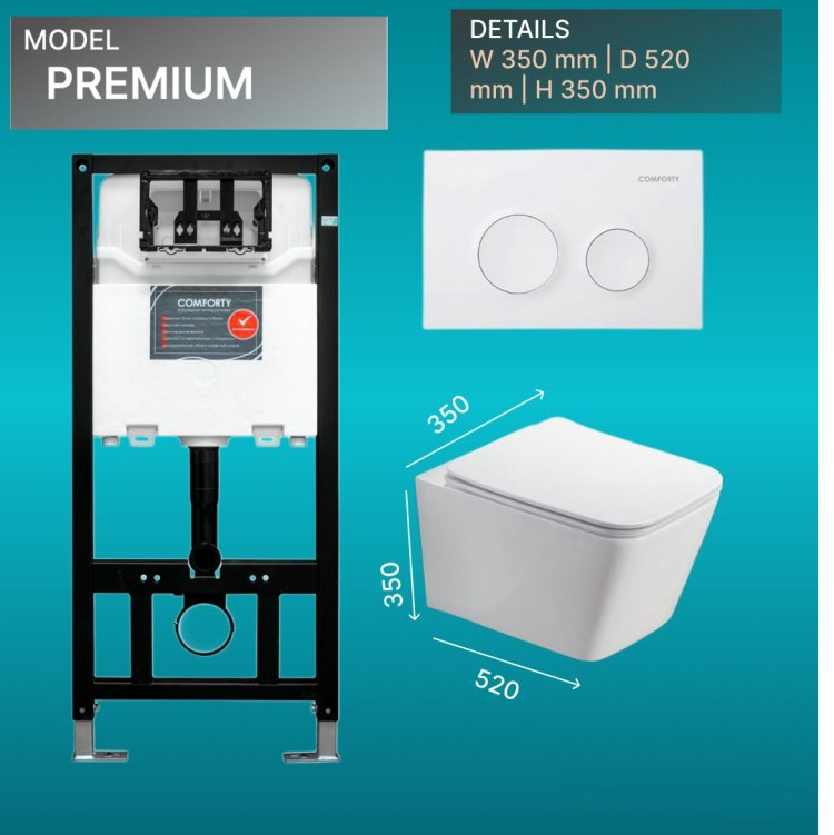 Comforty унитаз с инсталляцией Premium, санфарфор