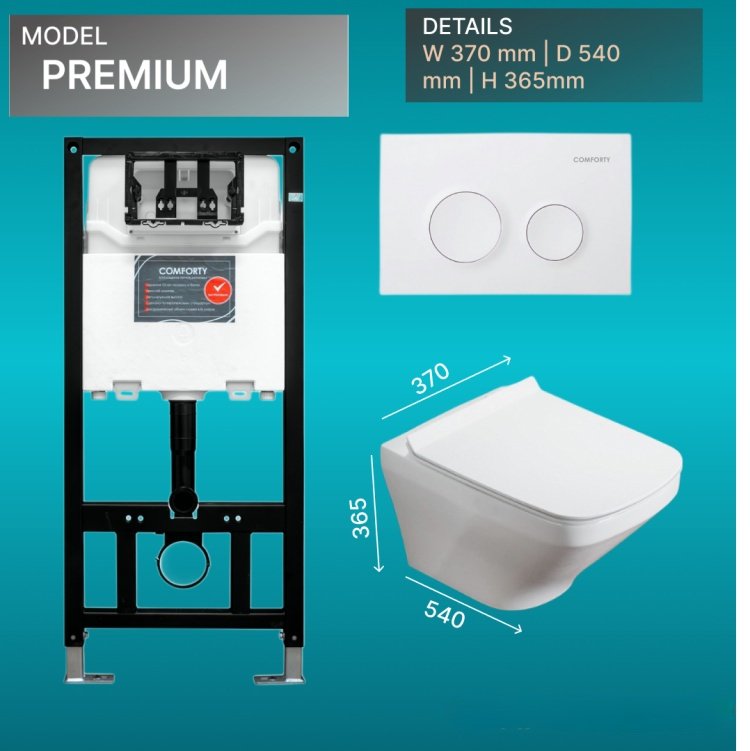 Comforty унитаз с инсталляцией Premium, санфарфор