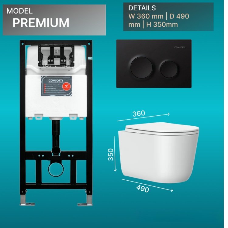 Comforty унитаз с инсталляцией Premium, санфарфор