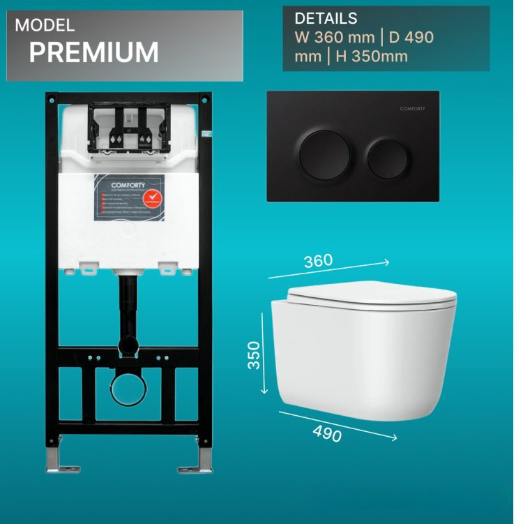 Comforty унитаз с инсталляцией Premium, санфарфор