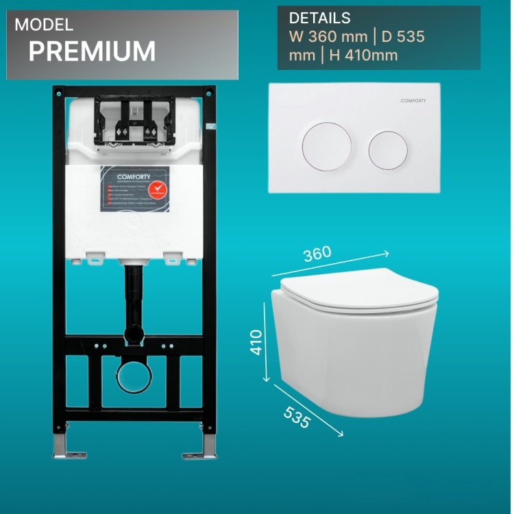 Comforty унитаз с инсталляцией Premium, санфарфор