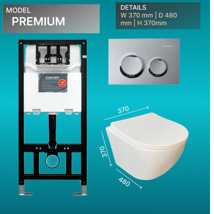 Comforty унитаз с инсталляцией Premium, санфарфор купить,NaN