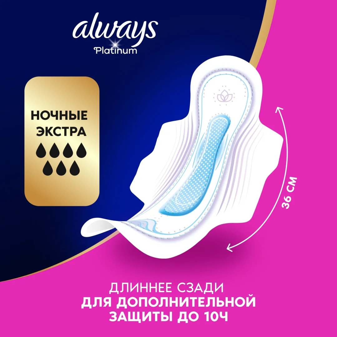 Прокладки Always Platinum Ultra Night Extra 5шт купить,NaN