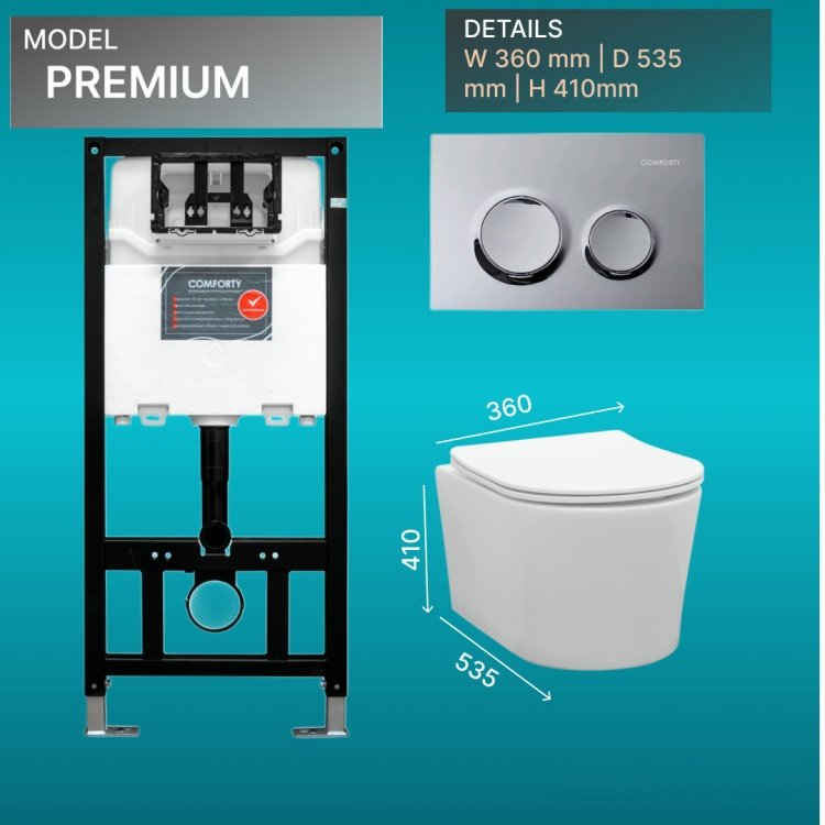 Comforty унитаз с инсталляцией Premium, санфарфор
