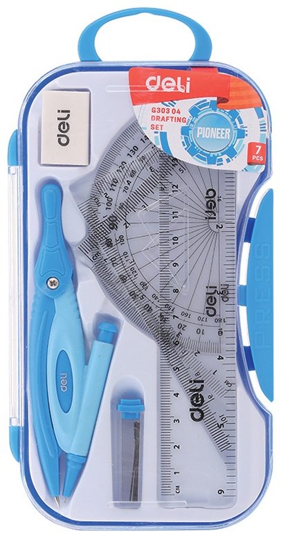 Готовальня DELI EG30304, предметов 7 шт купить,NaN