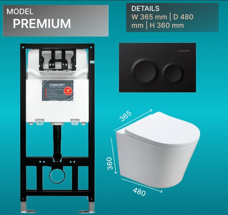 Comforty унитаз с инсталляцией Premium, санфарфор купить,NaN