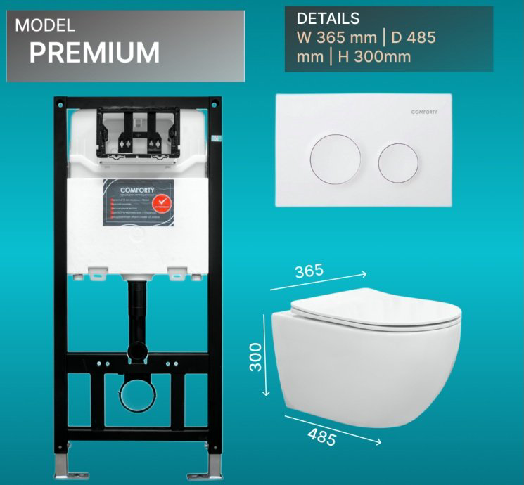 Comforty унитаз с инсталляцией Premium, санфарфор купить,NaN