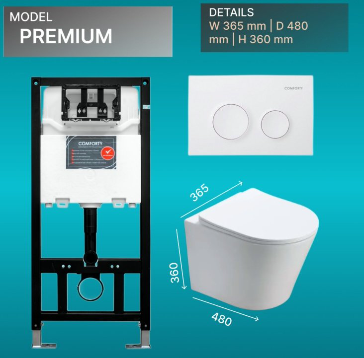 Comforty унитаз с инсталляцией Premium, санфарфор купить,NaN