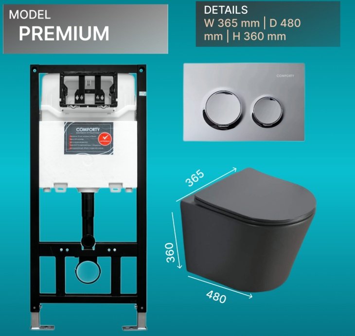 Comforty унитаз с инсталляцией Premium, санфарфор купить,NaN