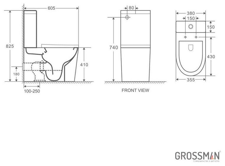 Унитаз Grossman GR-4450SQ белый купить,135701