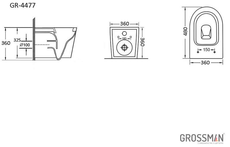 Grossman унитаз с инсталляцией GR-4477BMS, санфаянс купить,NaN