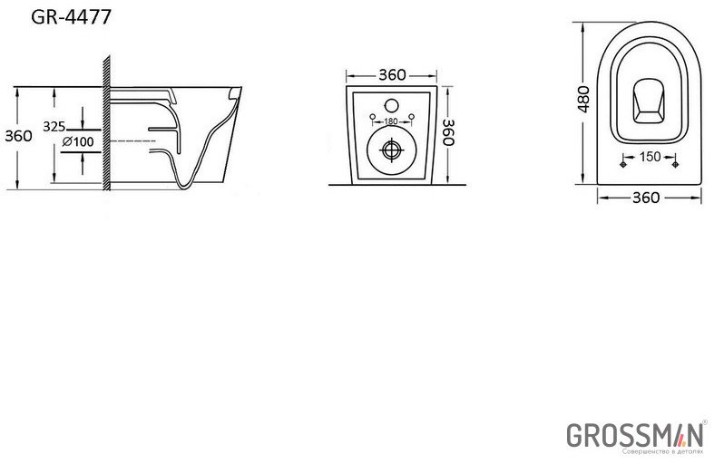 Grossman унитаз с инсталляцией GR-4477BMS, санфаянс купить,NaN