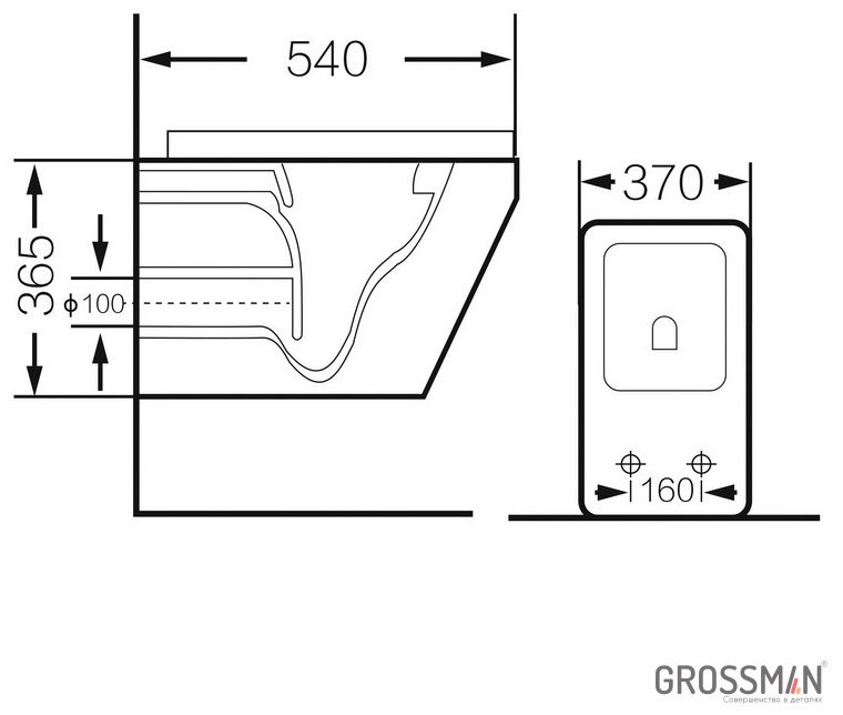 Унитаз Grossman GR-4440BMS с инсталляцией черный купить,NaN