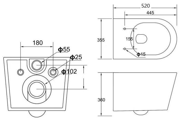 Унитаз Cetus Petra 3315 белый