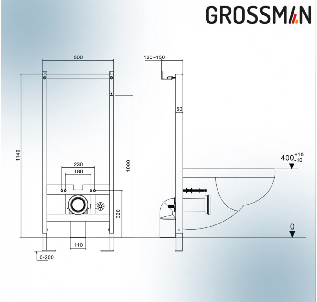 Унитаз Grossman 901.5501.01.000 с инсталляцией белый купить,NaN