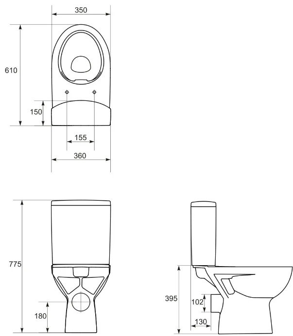 Унитаз Cersanit Parva Clean on PA011 белый купить,NaN