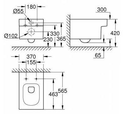 чаша унитаза Grohe Cube Ceramic 3924500H белый