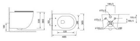 Унитаз Grossman 97.4455SQ.01.100 с инсталляцией белый купить,NaN